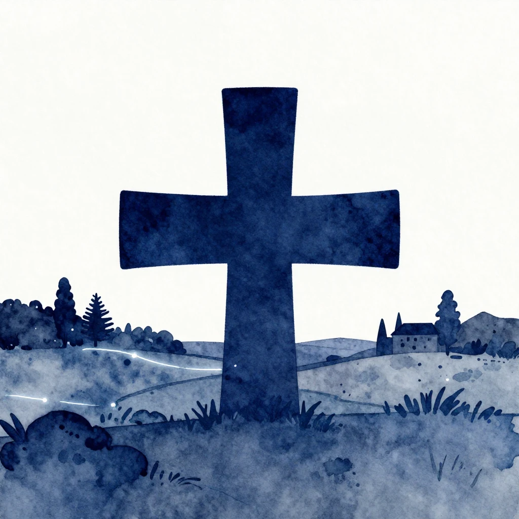 A minimalist watercolor illustration depicting a clear silho...