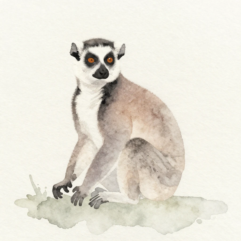 A minimalist watercolor painting featuring a distinct silhou...