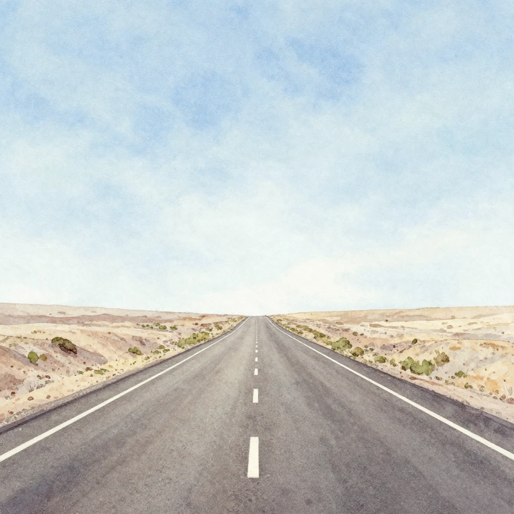 An endless, winding highway stretching into the horizon, und...