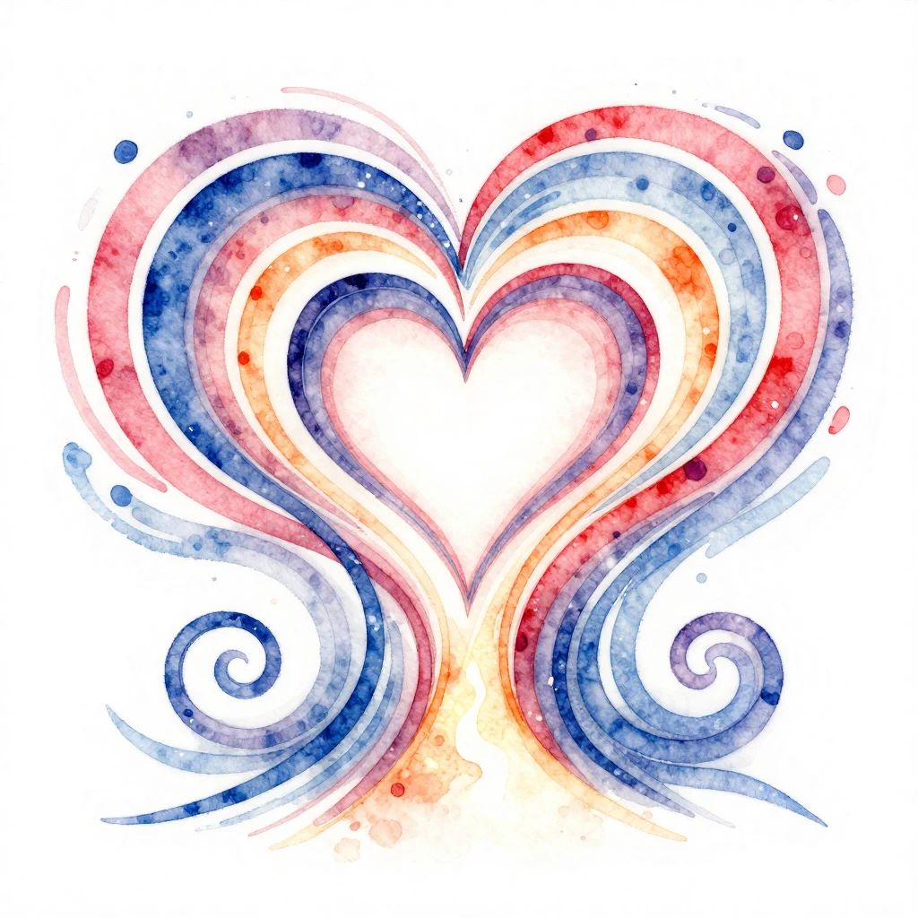 An abstract representation of love, hope, and destiny, using...