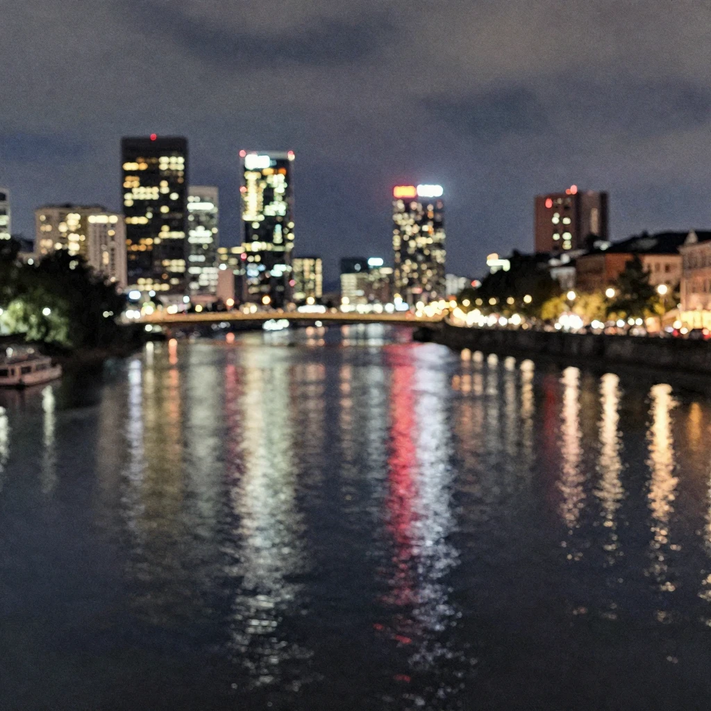 Abstract, blurred lights from a modern city reflecting vivid...