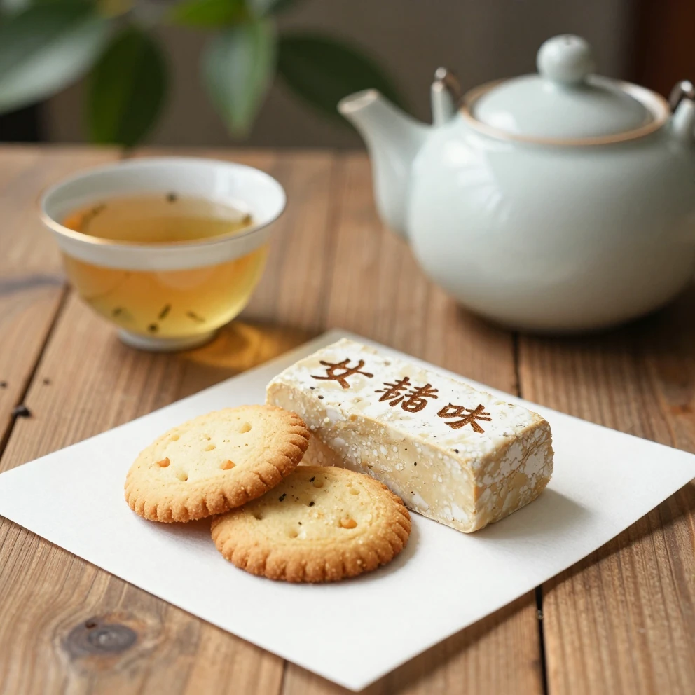 Watercolor sugar-free snacks with cookies and halva, cup of ...
