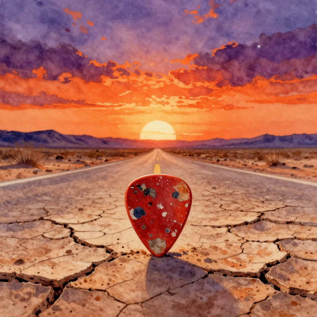 A vibrant watercolor painting featuring a lone, weathered gu...