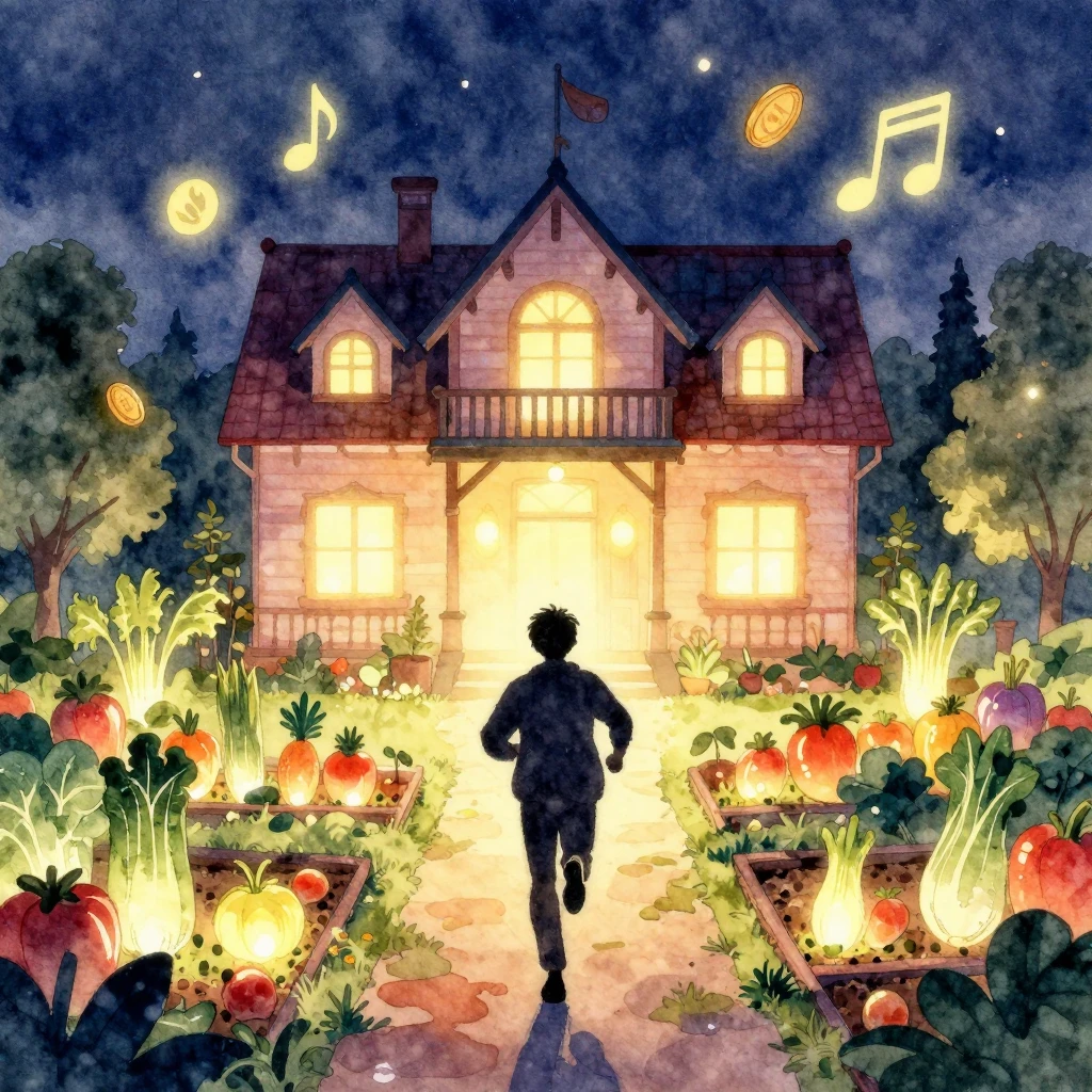Vibrant watercolor style. A silhouette of a person joyfully ...