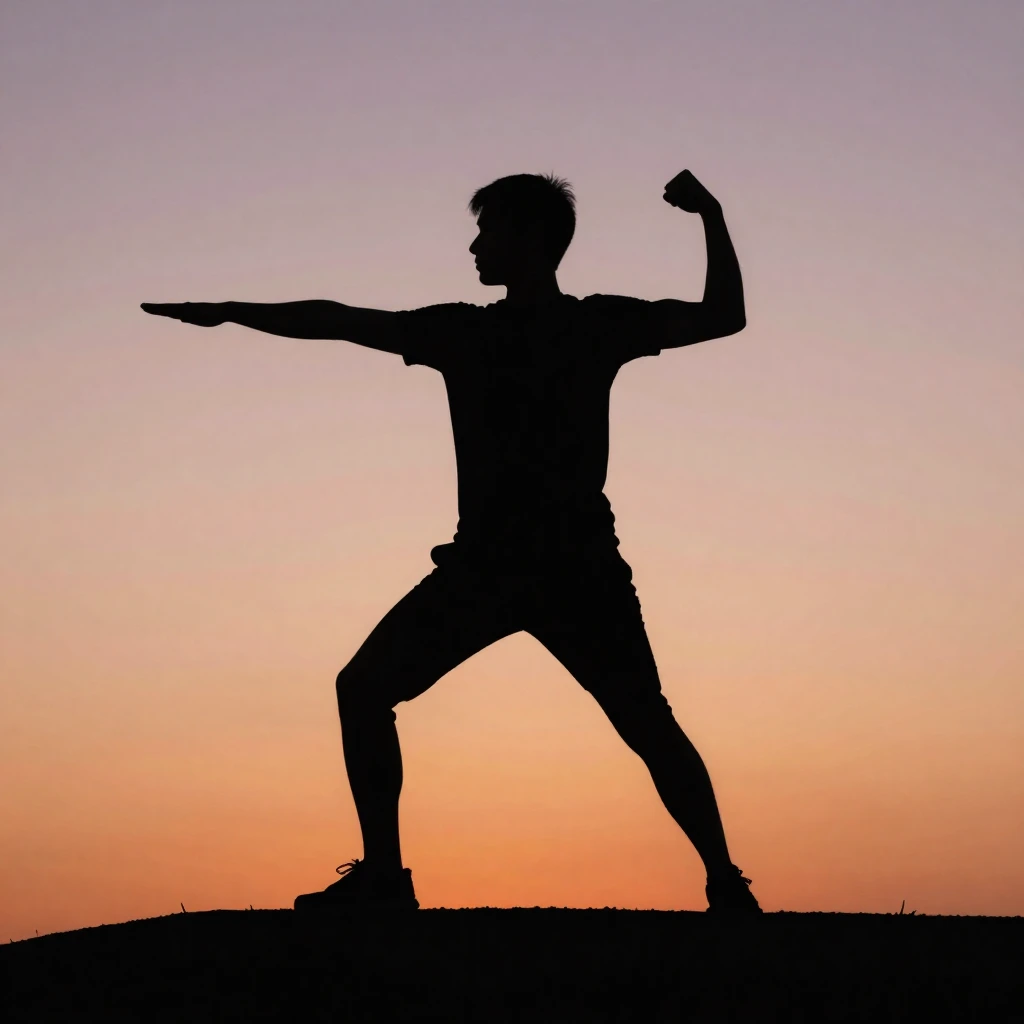 A minimalist silhouette of a person in a professional and at...