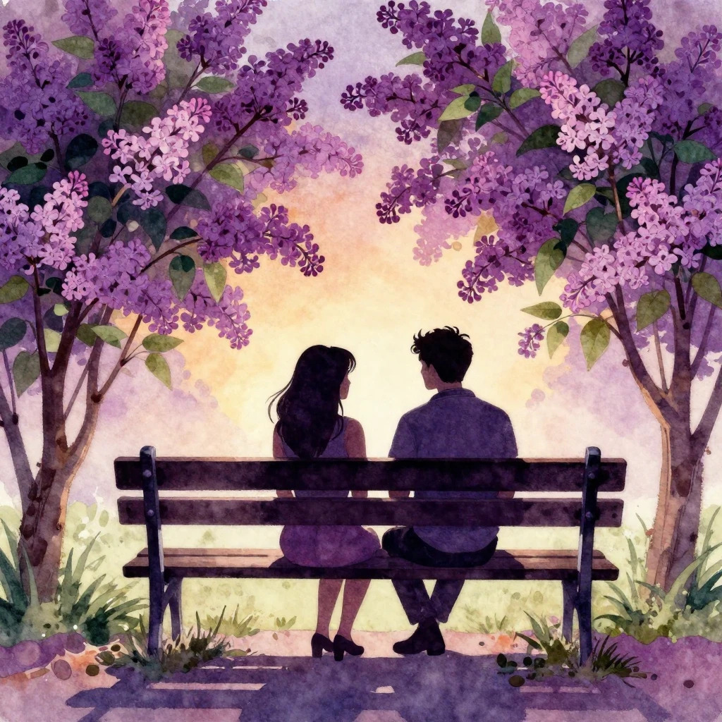 Vibrant watercolor style. Disco album art, silhouette of a y...