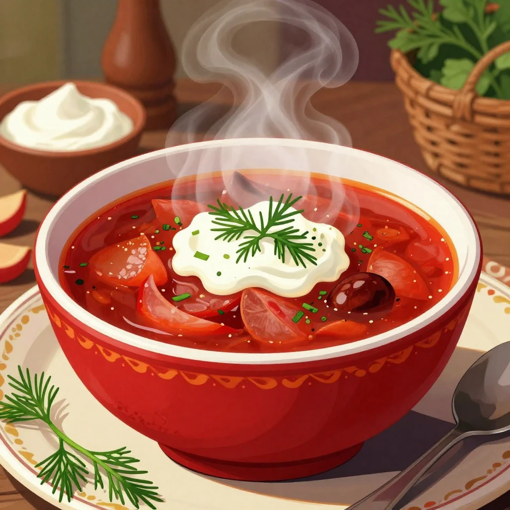 A vibrant, festive illustration of a large, steaming bowl of...