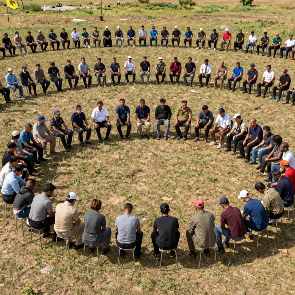 Groups of people, diverse and united, engaged in harmonious ...