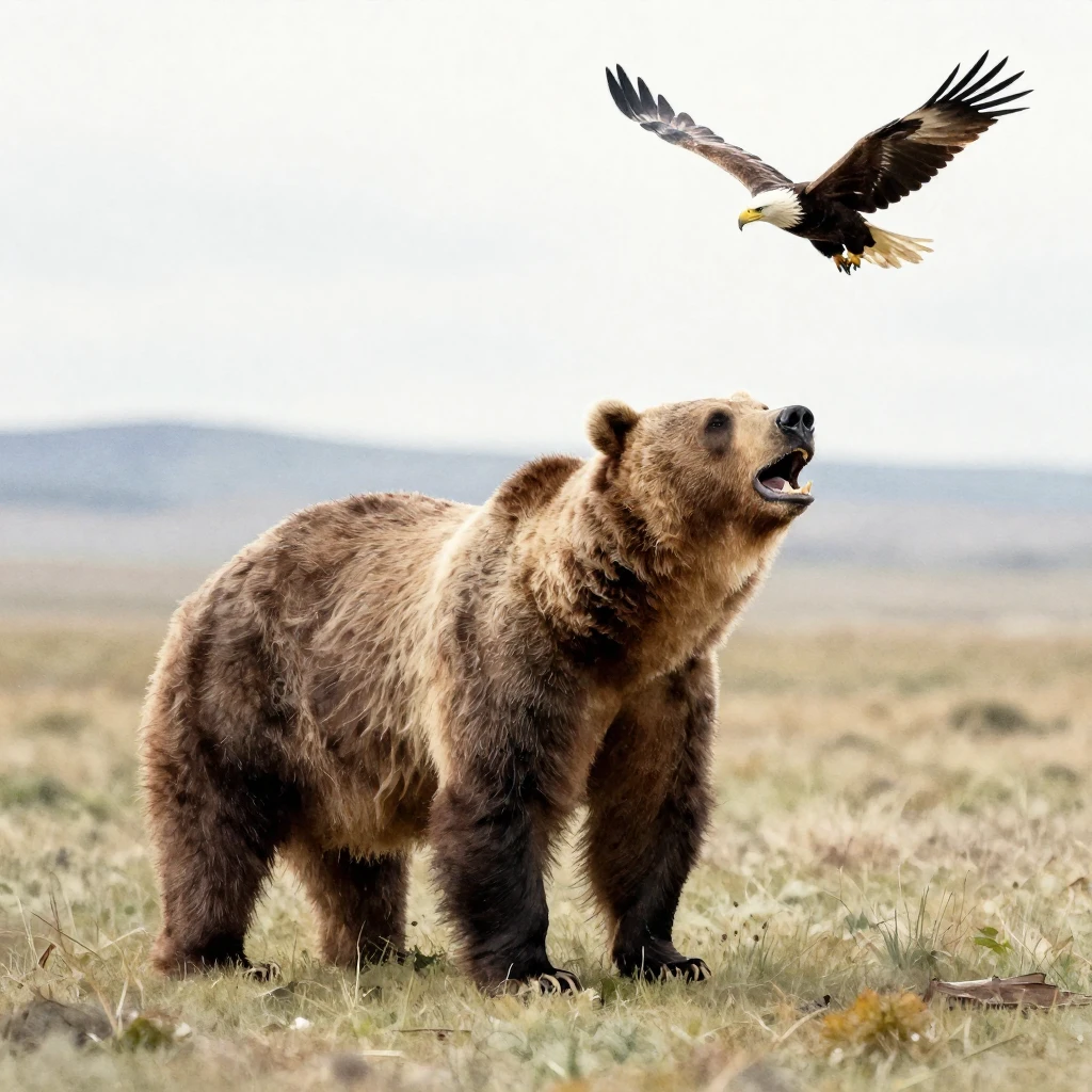 A majestic animal, like a roaring bear or a soaring eagle, i...