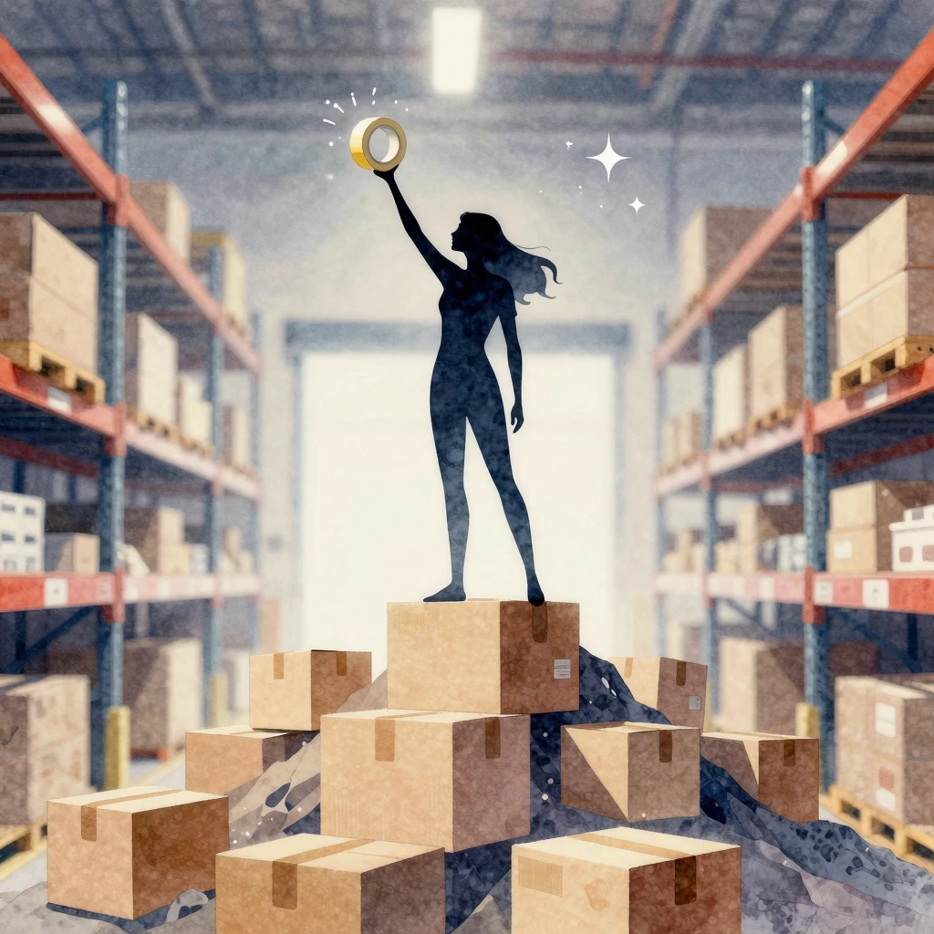 Watercolor style illustration of a stylized woman silhouette...