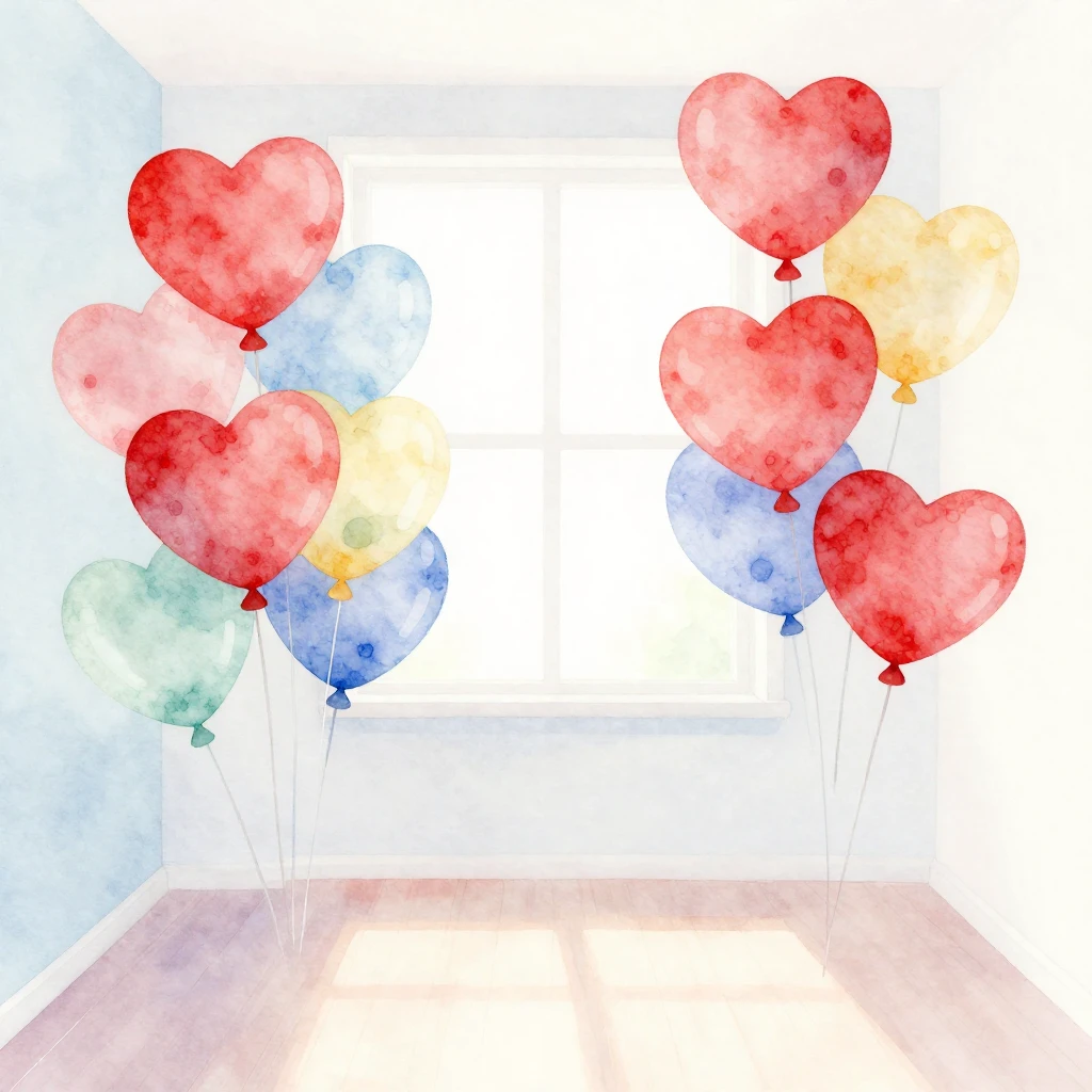 Watercolor style illustration featuring vibrant, colorful ba...