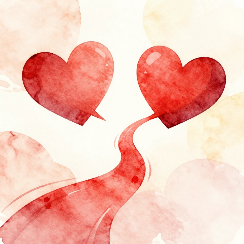 A vibrant watercolor illustration depicting two stylized hea...