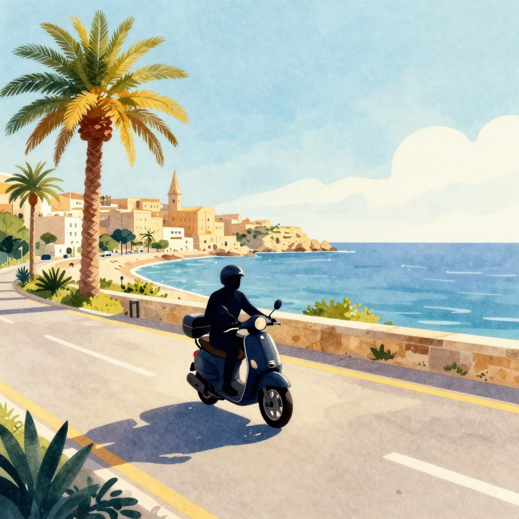 A vibrant, sun-drenched watercolor illustration of Malta. A ...