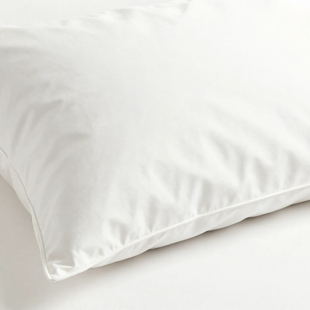 A close-up of a pristine white silk pillow or draped fabric,...