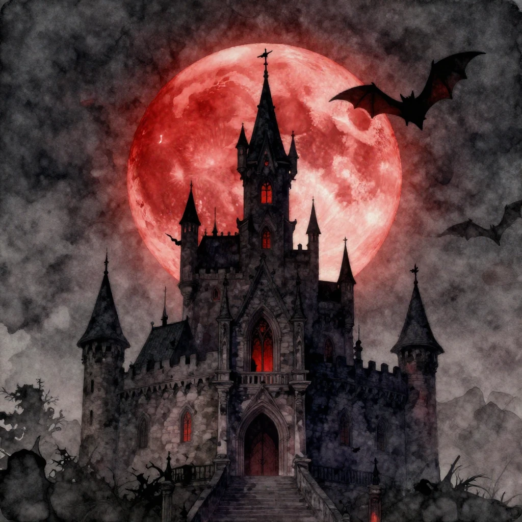 An alternative rock album cover concept, featuring a neo-got...