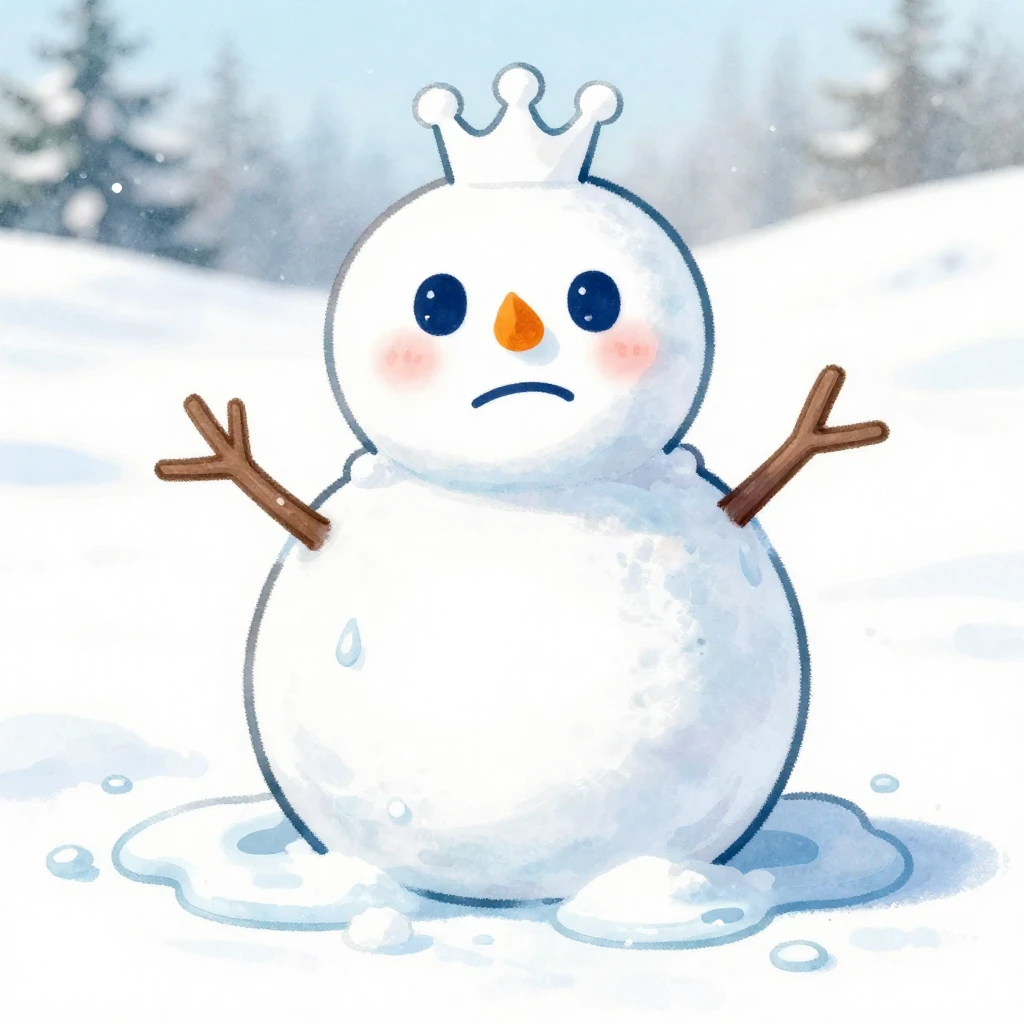 A vibrant, cartoon-style illustration in watercolor of a sno...