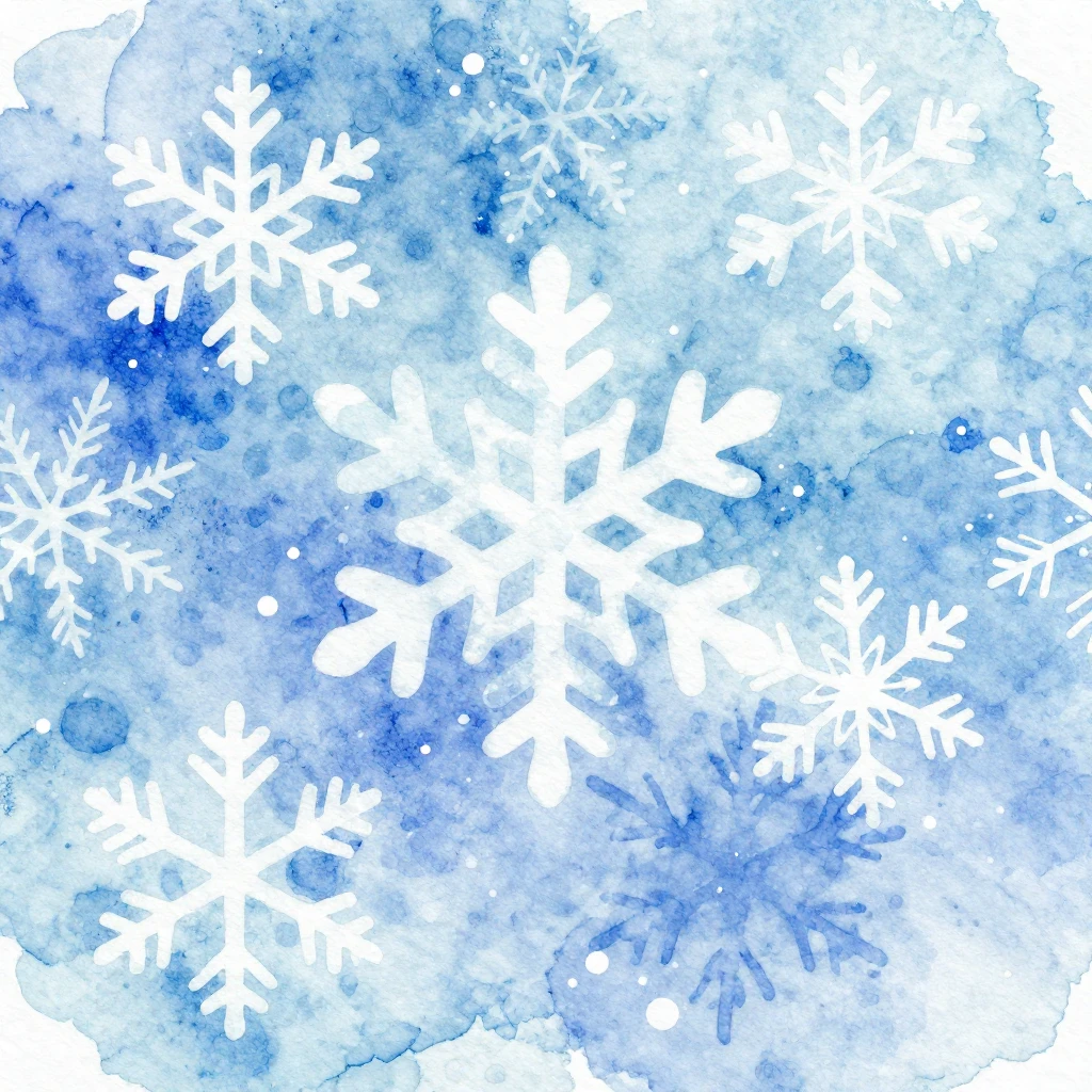 A vibrant watercolor illustration depicting a serene January...