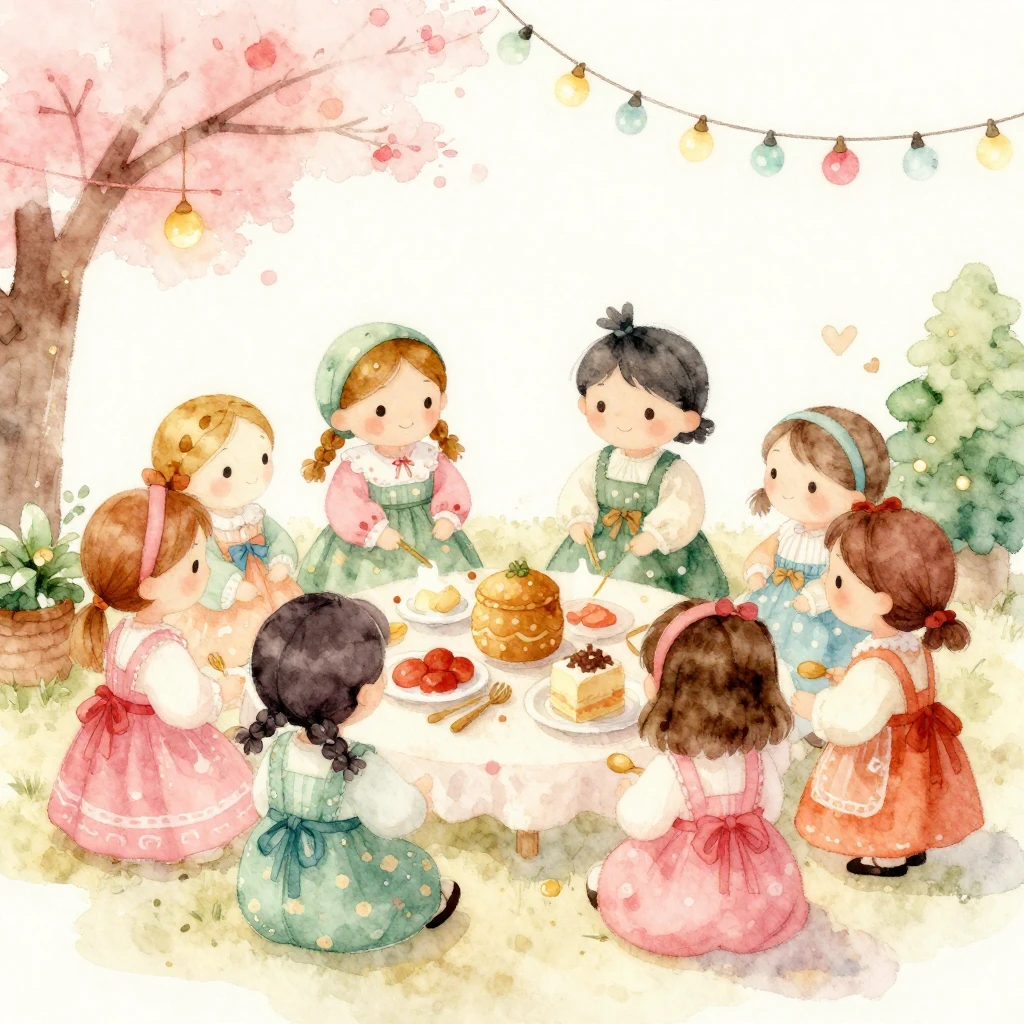 A soft and gentle watercolor illustration depicting a heartw...