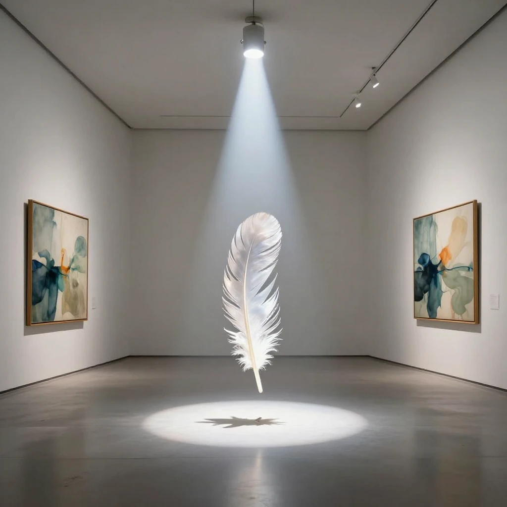 Interior of a modern art gallery with clean lines and minima...