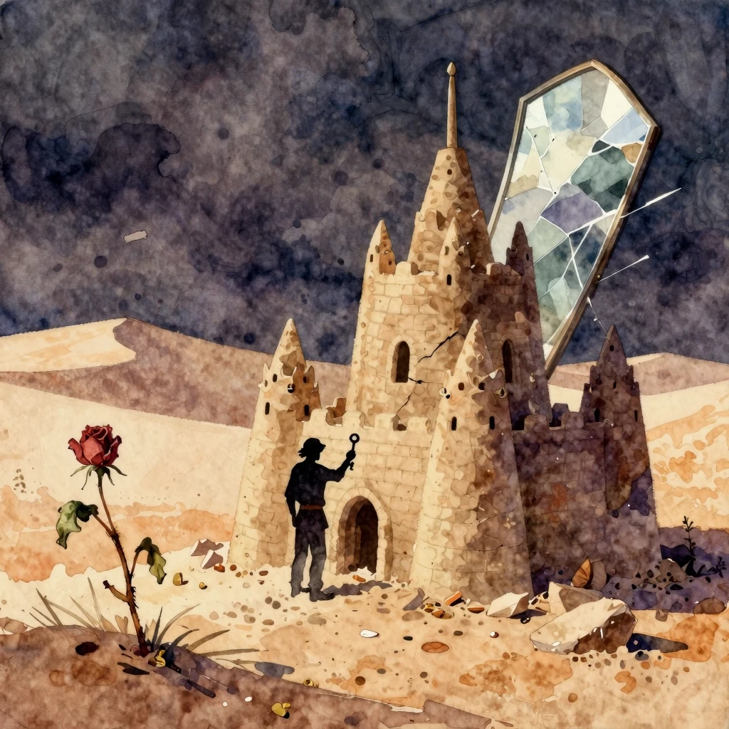 Western country album art in a vibrant watercolor style. A l...