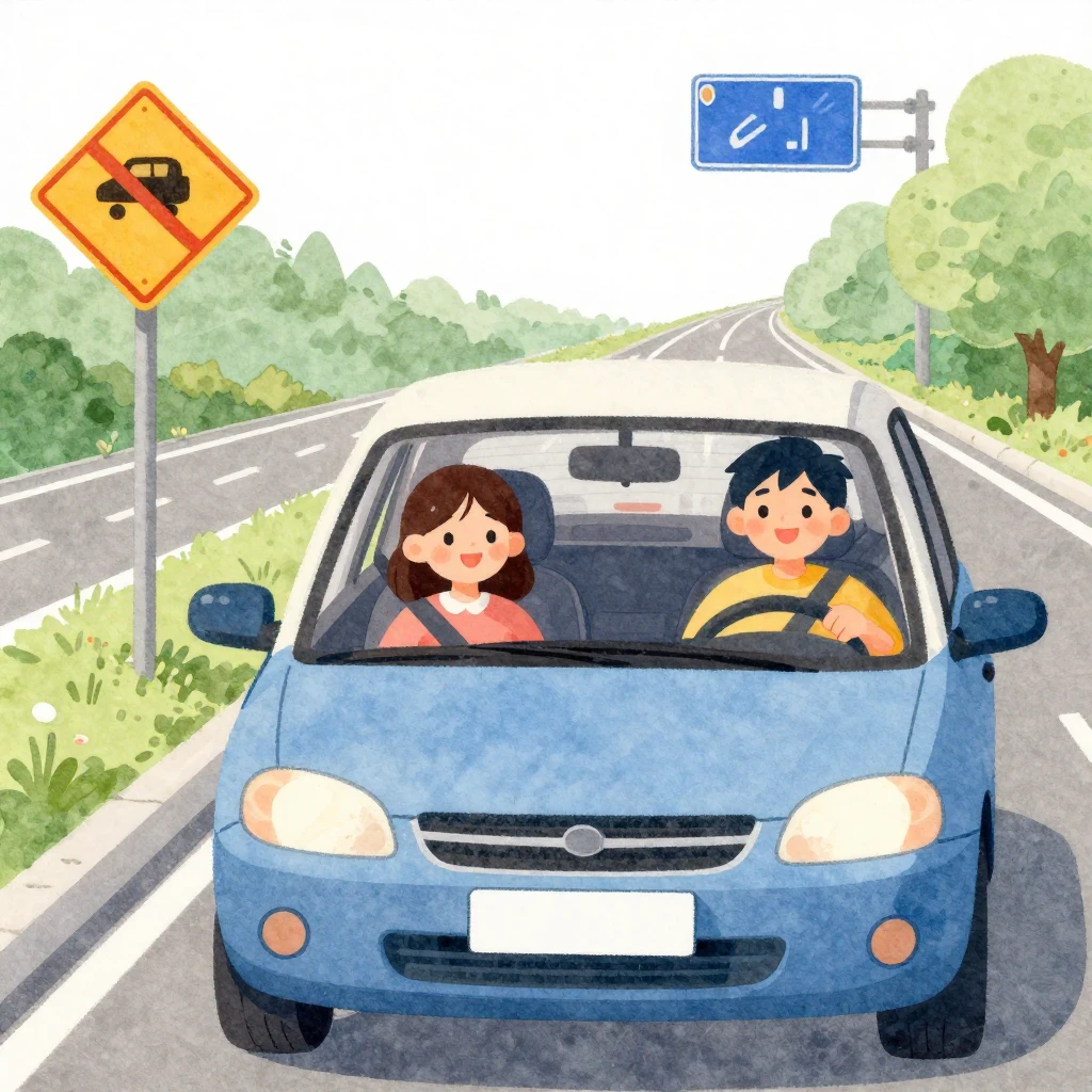 Vibrant watercolor illustration of a student driver and an i...