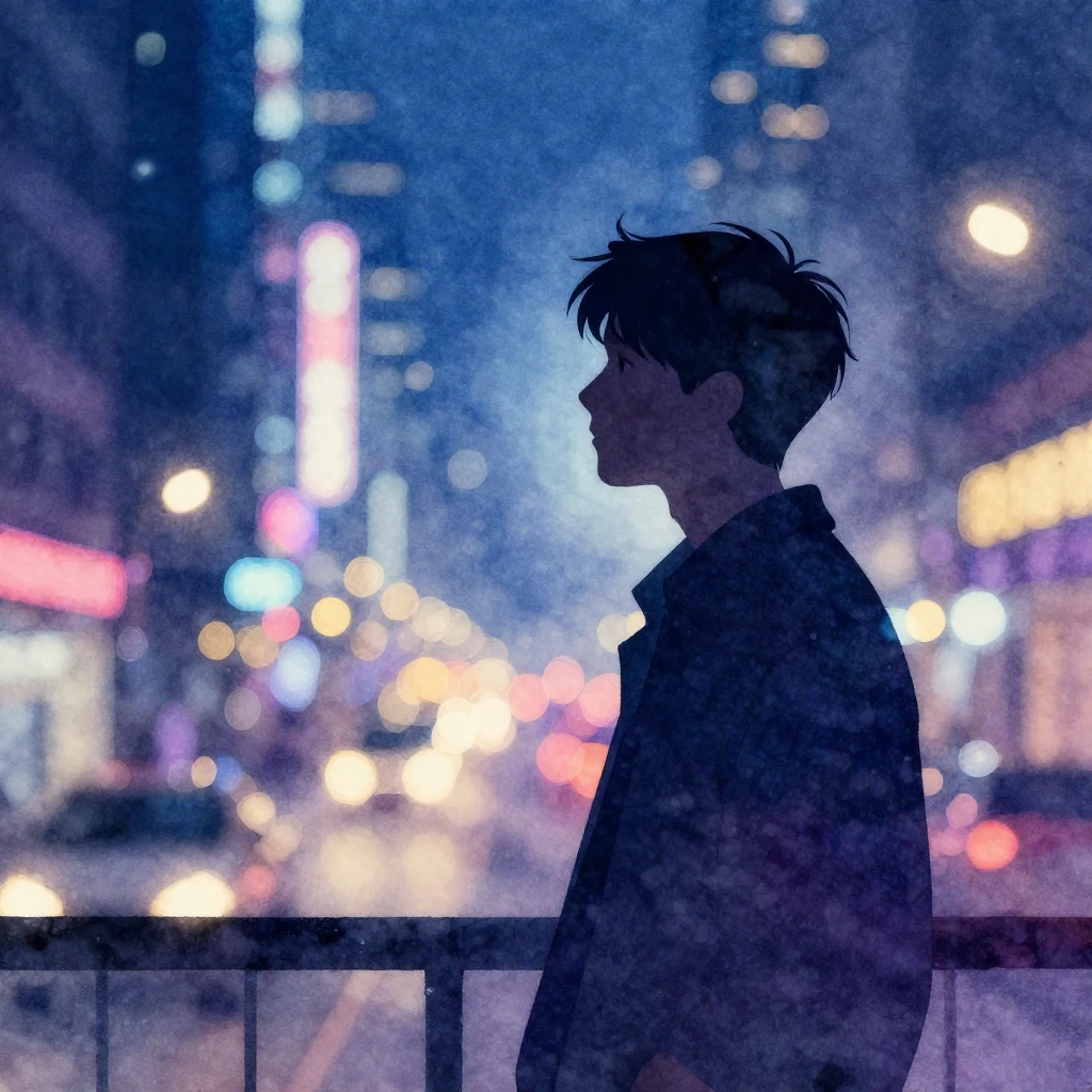 A vibrant watercolor illustration for a chanson song, showin...