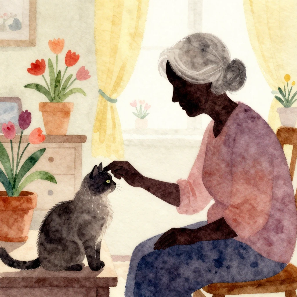 A vibrant watercolor painting depicting a silhouette of an e...