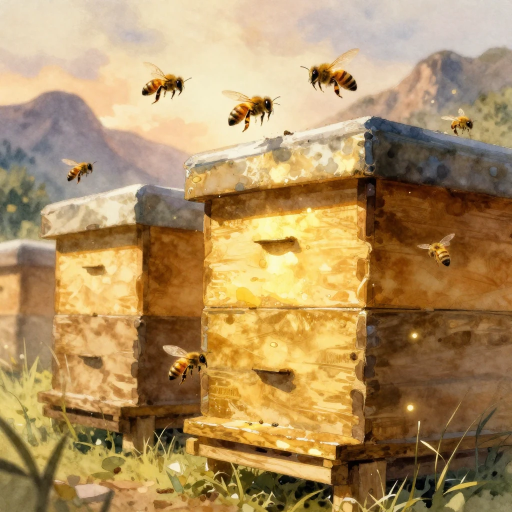 A close-up, artistic watercolor depiction of intricate golde...