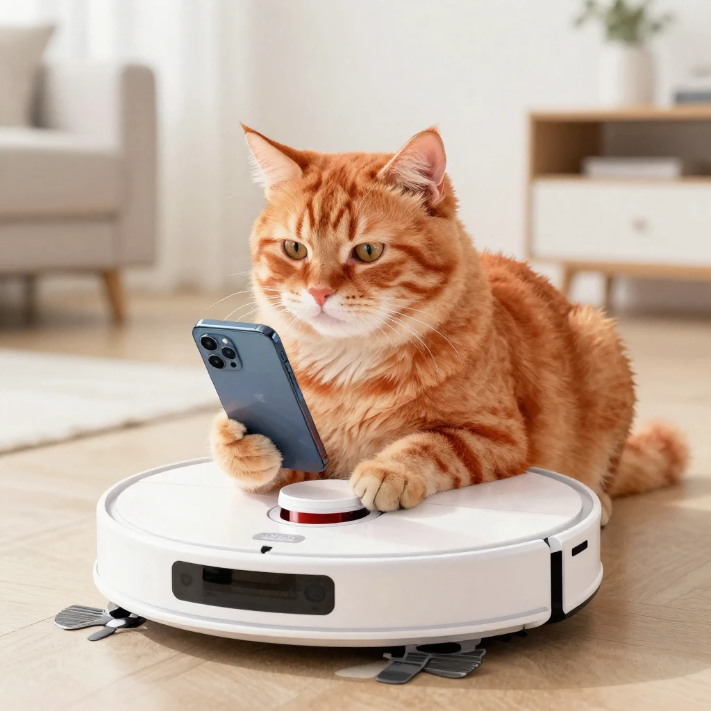 A plump, fluffy ginger cat with bright orange fur, lying on ...