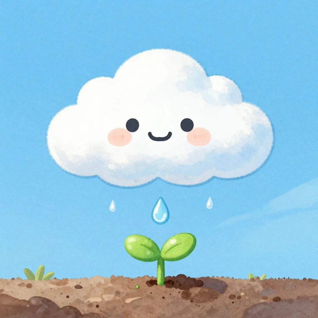 Vibrant watercolor style. A cute cartoon illustration of a s...