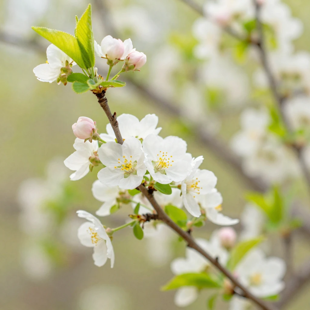 A vibrant, artistic depiction of spring's awakening: bloomin...