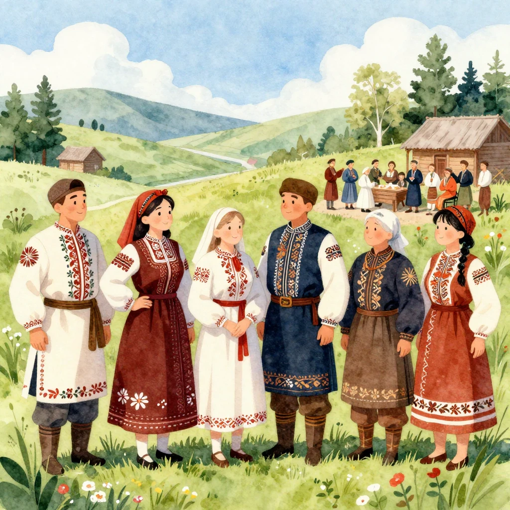 A vibrant watercolor illustration showcasing elements of Udm...