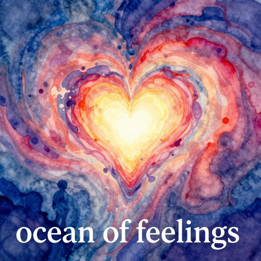 Abstract art in vibrant watercolor style, representing an 'o...