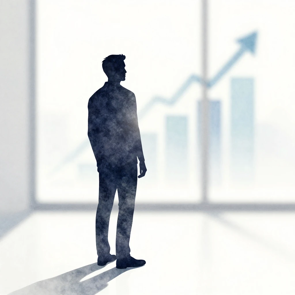 A watercolor digital art of a silhouette of a person standin...