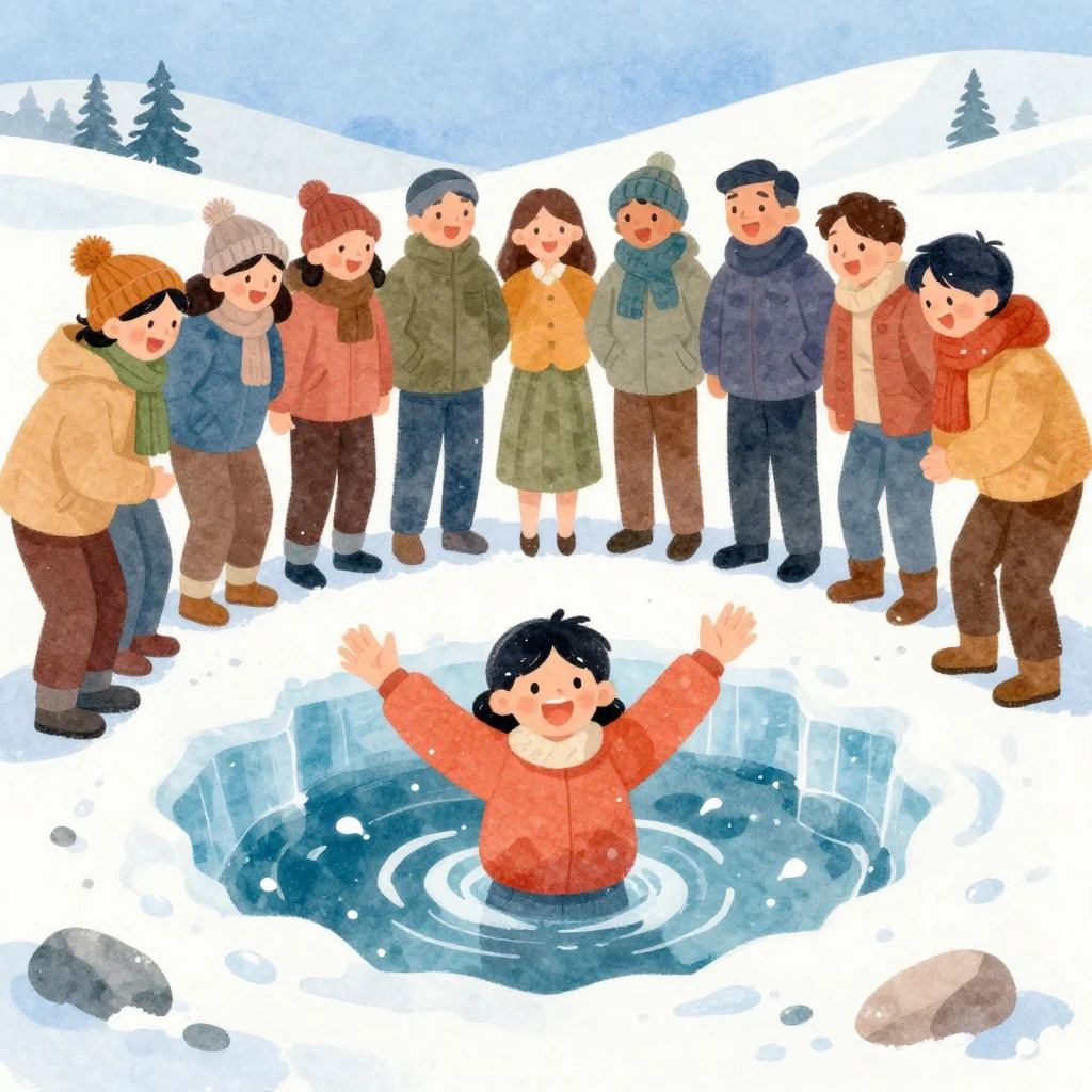 A vibrant watercolor illustration of a person emerging from ...