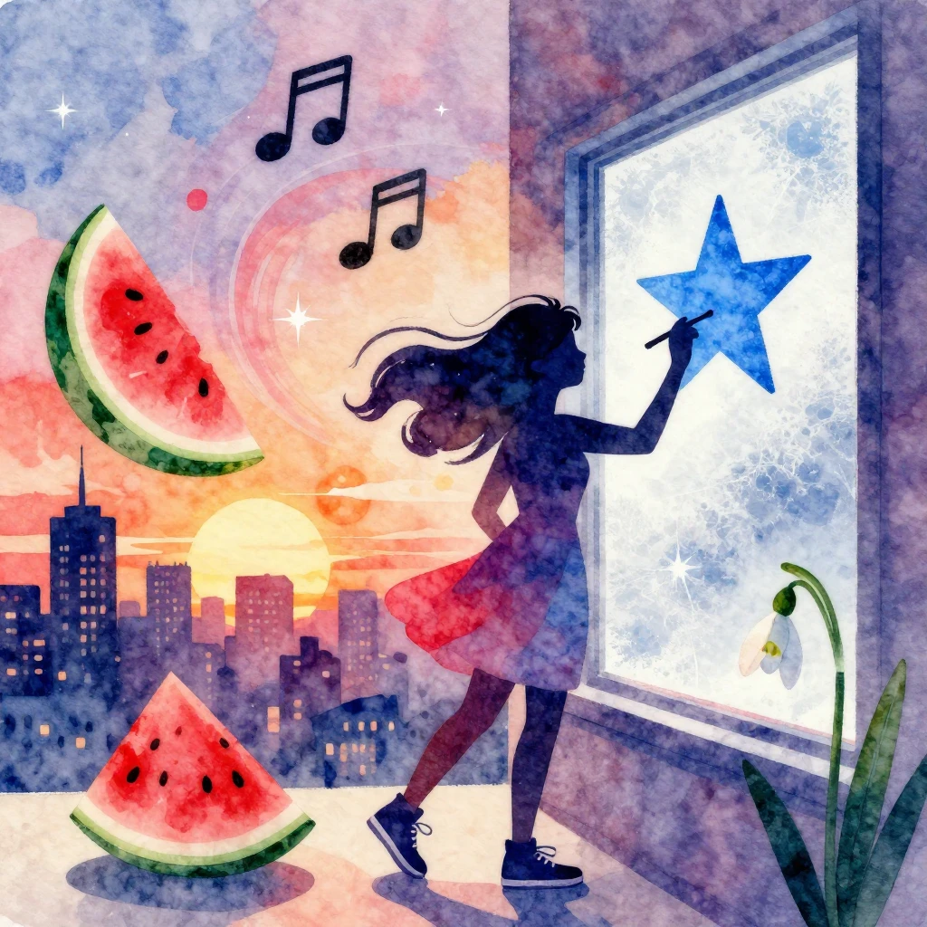 Vibrant watercolor style. Abstract, vibrant illustration. A ...