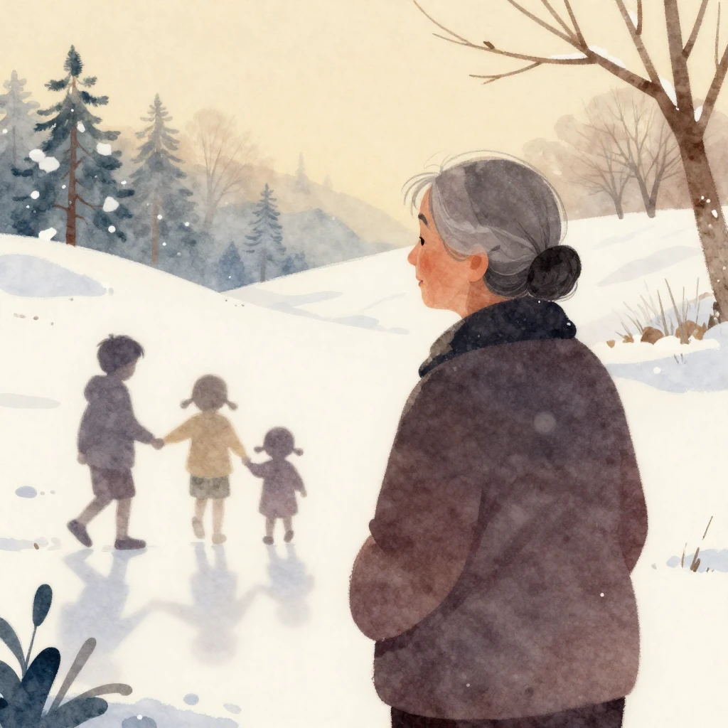 A watercolor digital art illustration showing the silhouette...