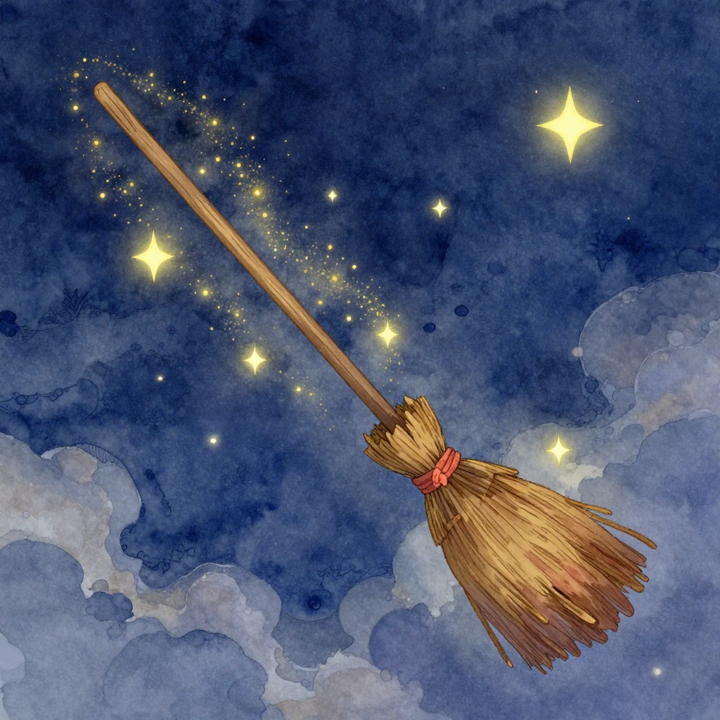 Watercolor style whimsical fantasy art of a magical wooden b...