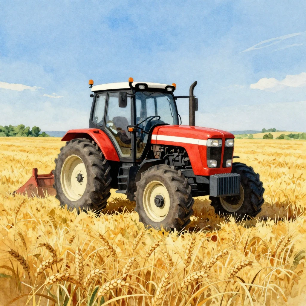 A vibrant watercolor illustration in the style of Soviet-era...