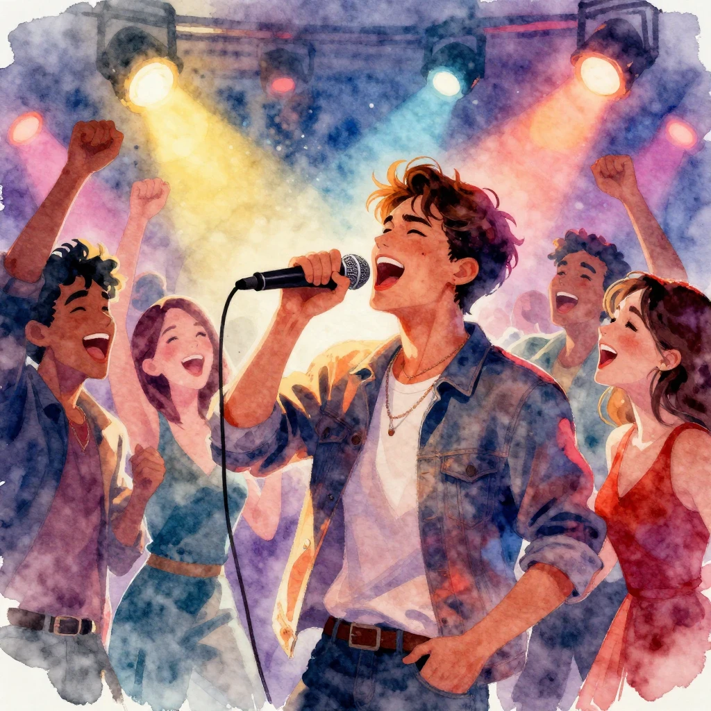 A vibrant watercolor style image capturing the excitement of...