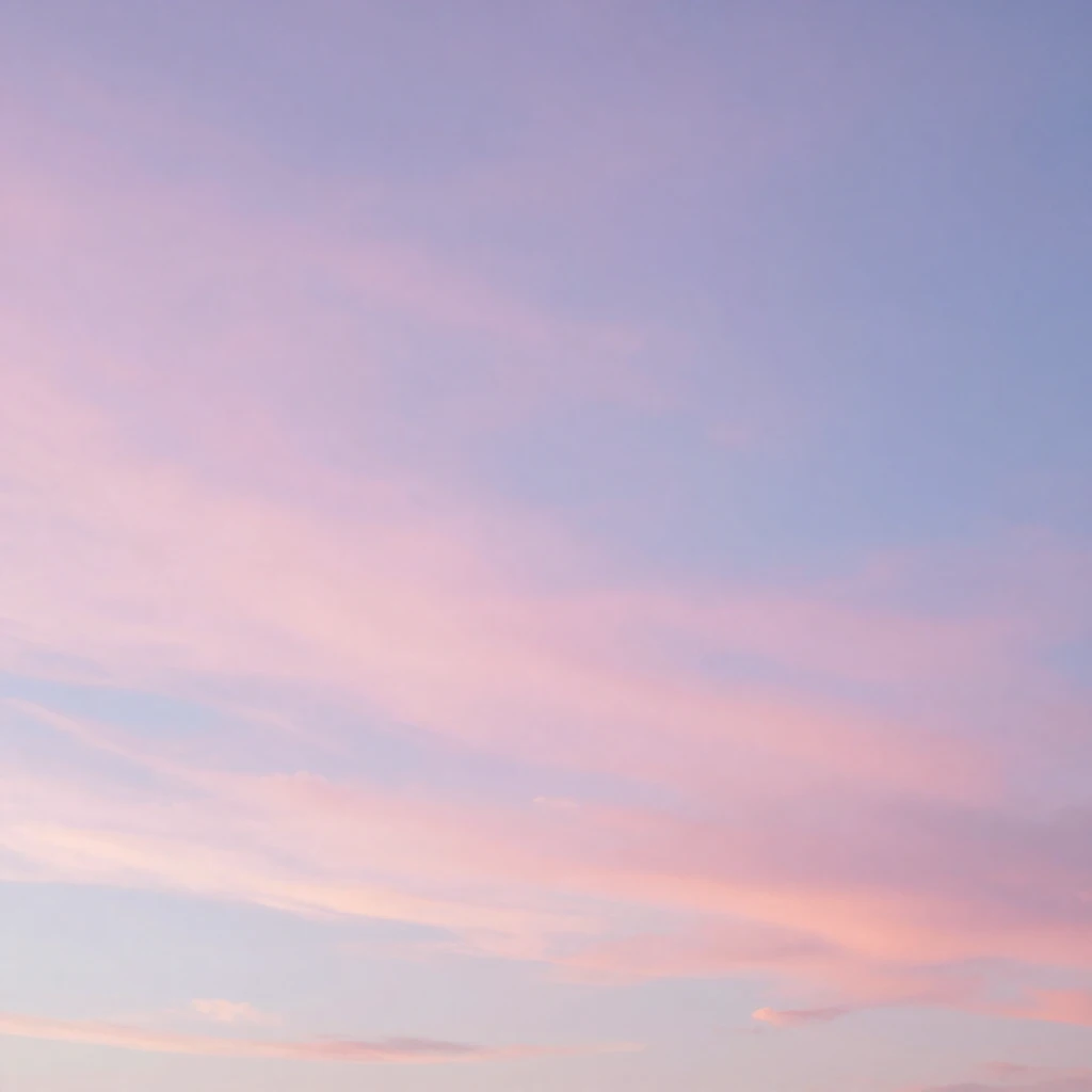 A sky filled with soft, wispy clouds rendered in delicate pa...