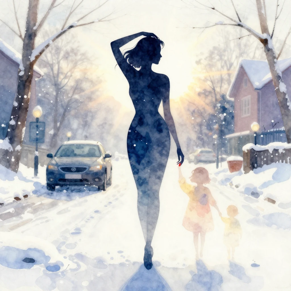 Generate a vibrant watercolor painting. The central focus is...