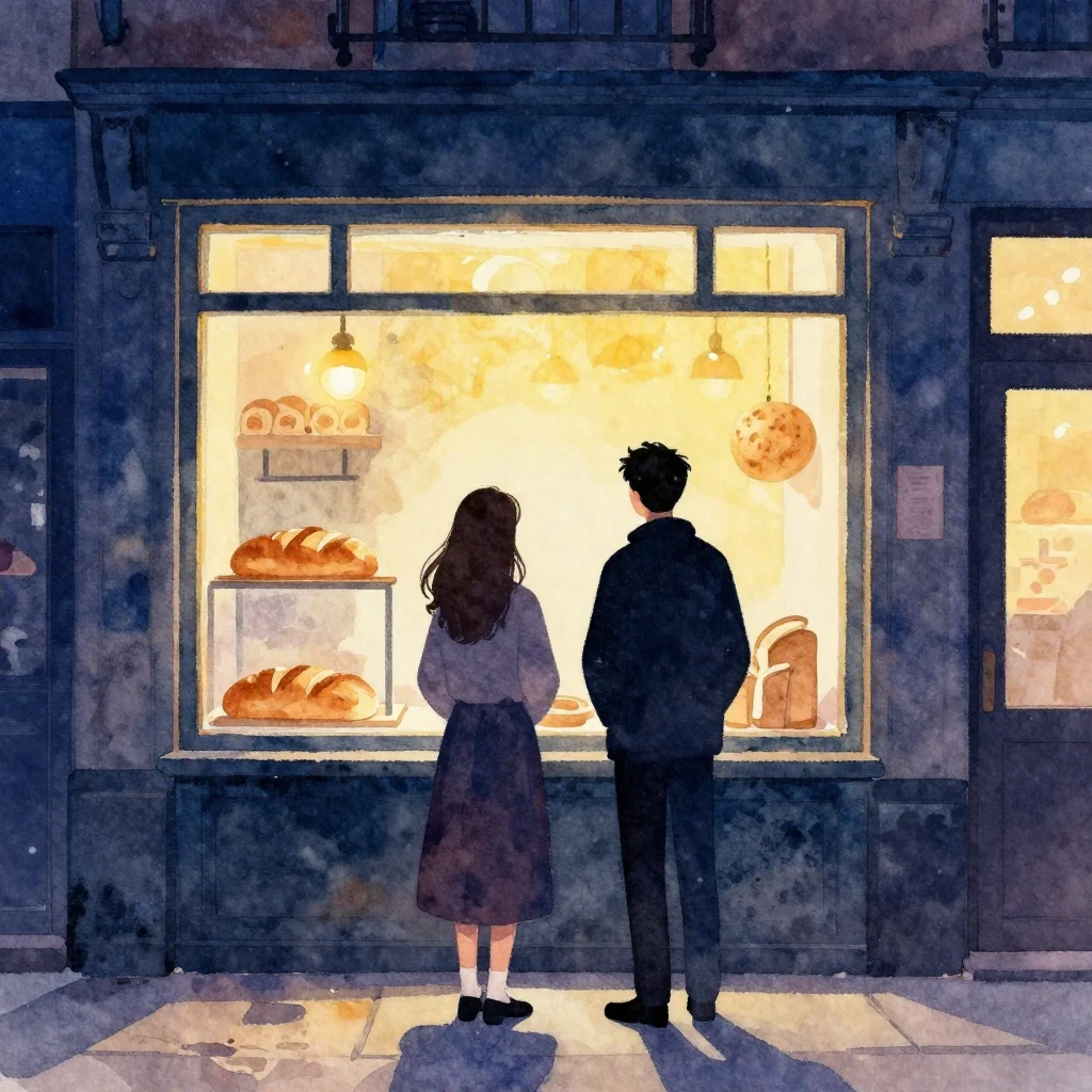 Vibrant watercolor style art depicting a silhouette of two f...