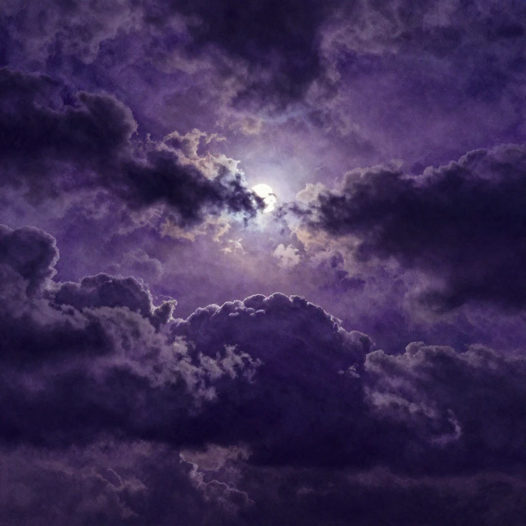 A vast, dramatic night sky in vibrant watercolor style, domi...