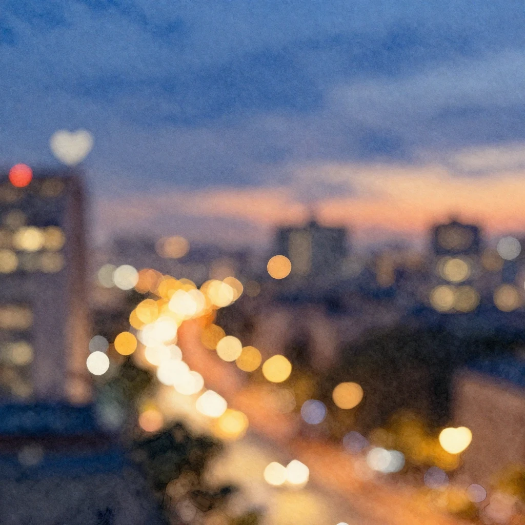 A watercolor painting focusing on a dreamy twilight scene wi...