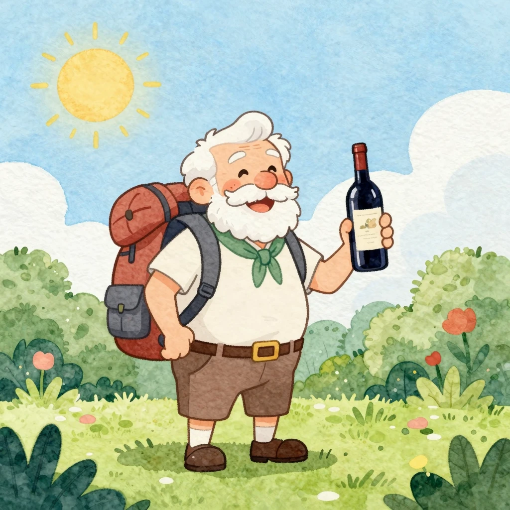 Watercolor style. A humorous cartoon illustration of a cheer...