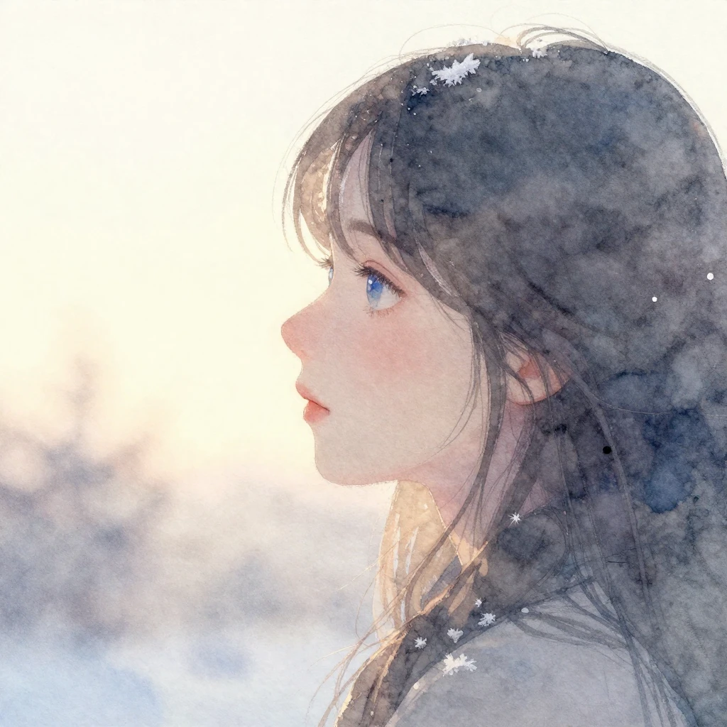 A watercolor painting of a gentle silhouette of a person, wi...