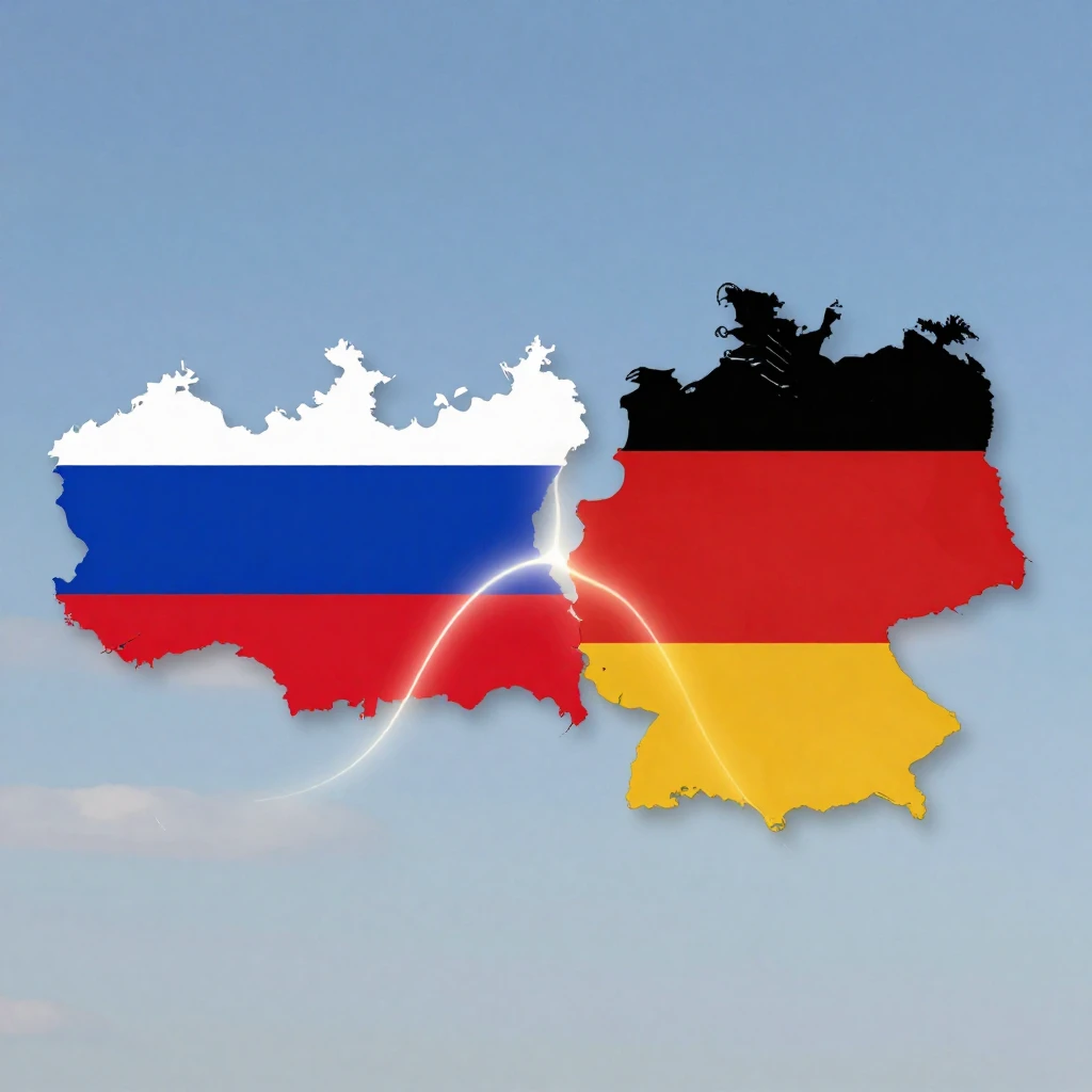 Two abstract figures or landmarks representing different cou...