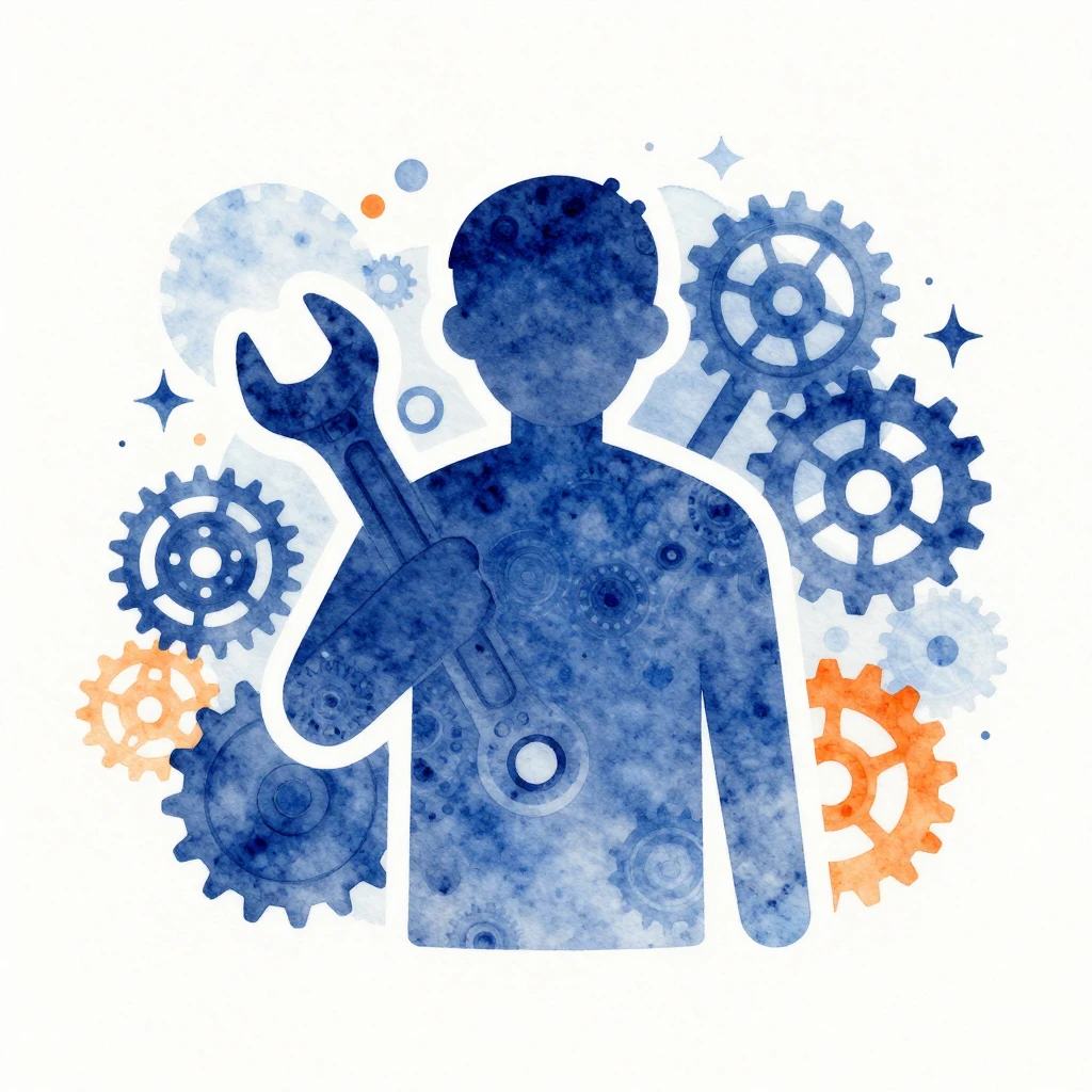 Watercolor style illustration of a minimalist silhouette of ...