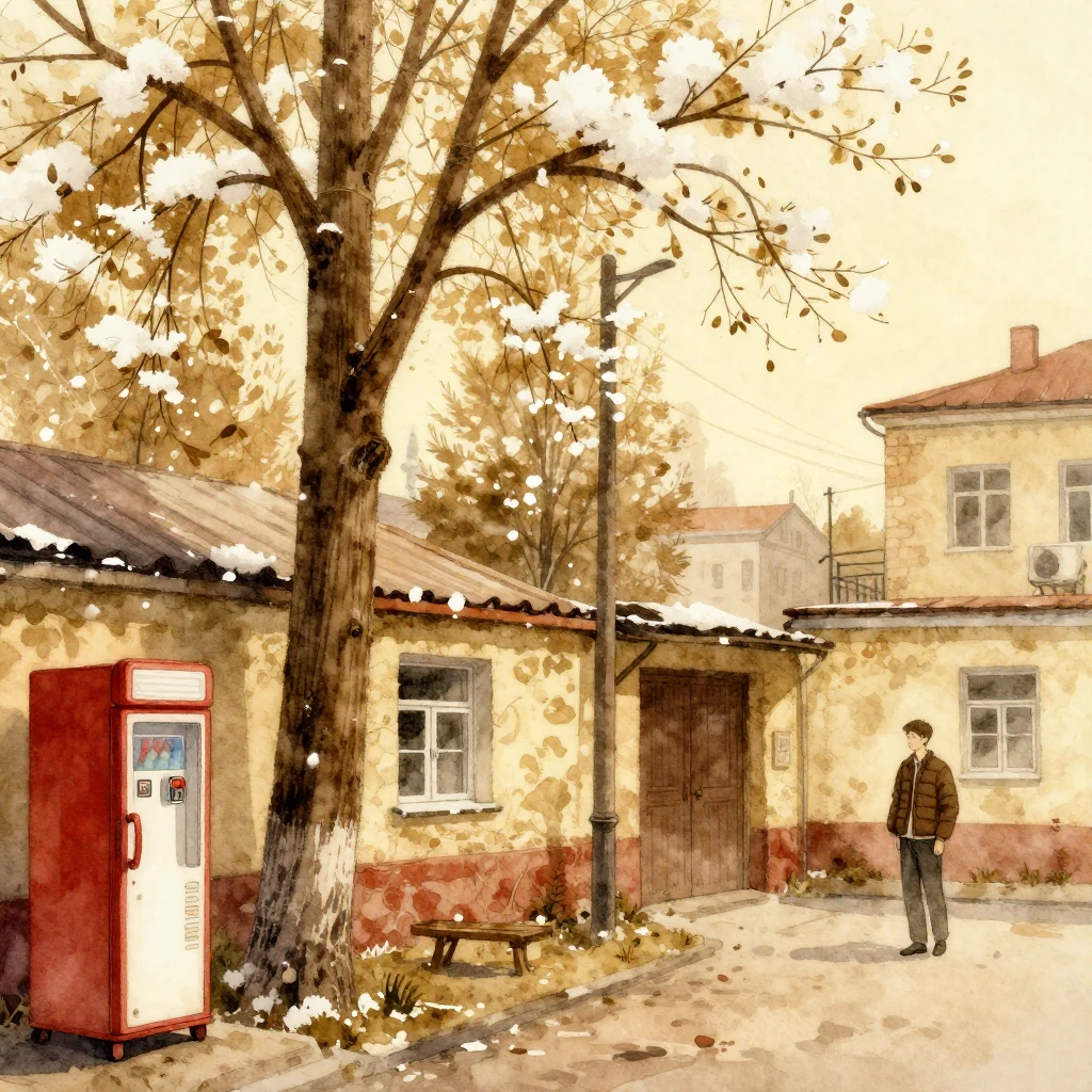 Vibrant watercolor style. A nostalgic, sepia-toned illustrat...